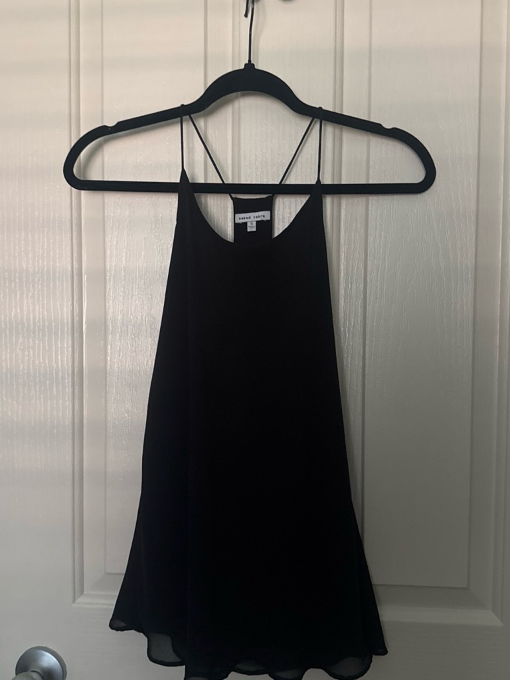 Black Spaghetti Strap Sheer Lined Tank